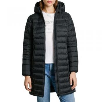 Pepe Jeans para mujer. PL402442 Abrigo Ammy Largo negro (M), Casual, Nylon, Manga larga
