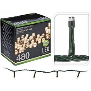 Guirnalda di Luci Fisse 480 LED Bianchi Caldi 39m IP44 Esterno