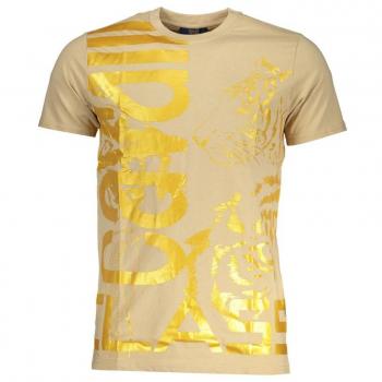 Cavalli Class Beige Cotton T-Shirt