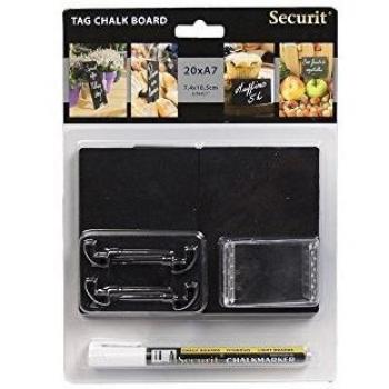 Securit Kreidetafel Schild A7 – Schwarzes 10,5×7,4 cm Set