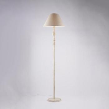 Piantana Shabby Chic in Legno e Ferro Bianco e Tortora 1 Luce E27 Cascina
