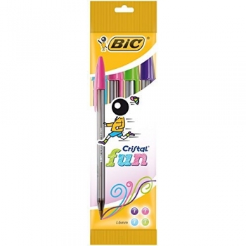 Bic Cristal Fun Pack de 4 Bolígrafos de Bola