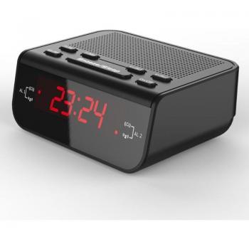 Red LED Digital FM Alarm Clock with Dual Alarm