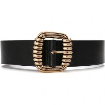 Cinturón de Moda Retro Cuadrado Oro Negro