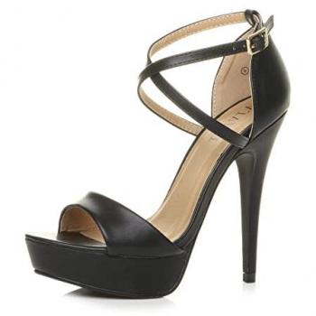 AJVANI Women’s Faux Leather Platform Heels