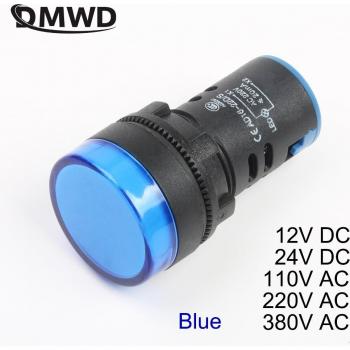 Luz de señalización azul AD16-22DS 20 unidades 22mm AC/DC 12V/24V/110V/220V/380V 20mA