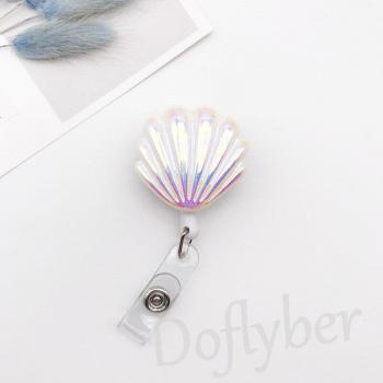 Charming Shell Retractable ID Badge Clip