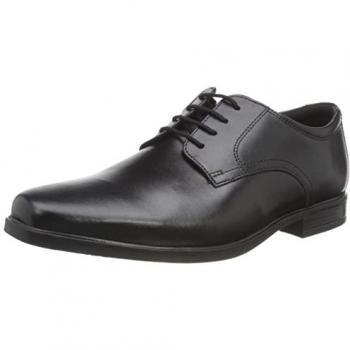Howard Walk Black Leather Derby Shoes – Wide Fit, Size 7.5