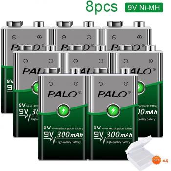PALO 9V Rechargeable NiMH Battery and Charger