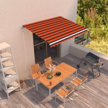 VidaXL Auvent Extensible Auto 300x250 cm, Ombre pour Jardin et Balcon (Orange/Marron)