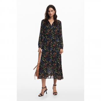 Desigual, Damen-Midikleid mit Blumenprint, Schwarz, M