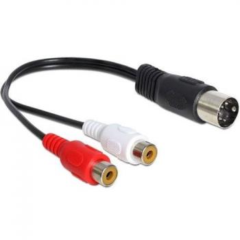 DELOCK 0,2 m Cinch‑Kabel 2xDIN‑Buchse zu 5‑Pin‑Stecker