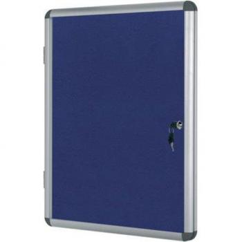 Bi-Office Enclore Blue Felt Lockable Noticeboard Display Case 6 x A4 720x670mm