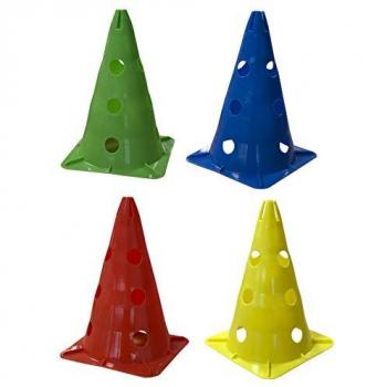 Cono con soporte para pica y aro base cuadrada 50 cm varios fútbol