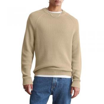 Rundhalspullover MARC O'POLO DENIM Gr. M, weiß Herren Pullover