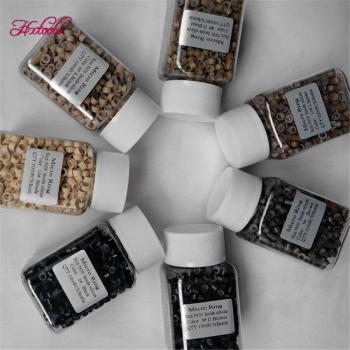 Microanillos para extensiones de cabello, 1000 Uds./botella 5,0x3,0mm