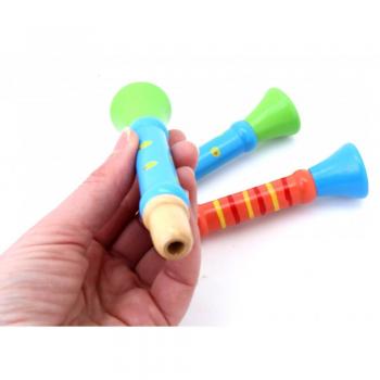 EDUPLAY Spielzeugtrompete aus Holz, Ø 3 x 12 cm