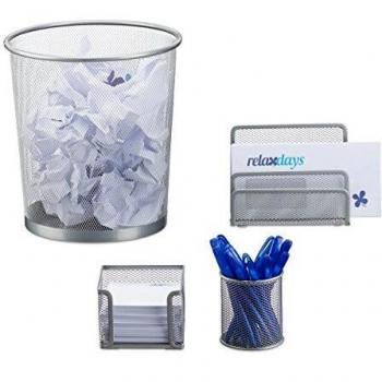 Set de Bureau Relaxdays : Organiseur et Corbeille
