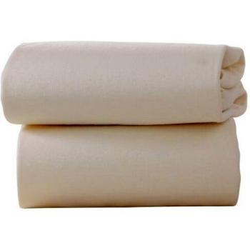 Heavenly Dreams Cotton Jersey Fitted Sheets for Moses Basket (Pack of 2, White)