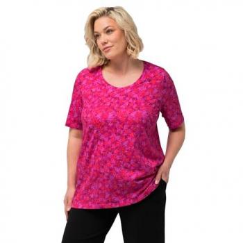 Damen Longshirt mit Muster, Ulla Popken, Rundhals