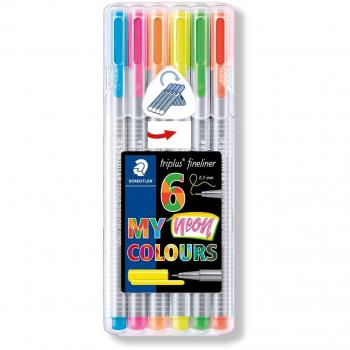 Rotulador staedtler triplus neon colours estuche de 6 unidades colores surtidos