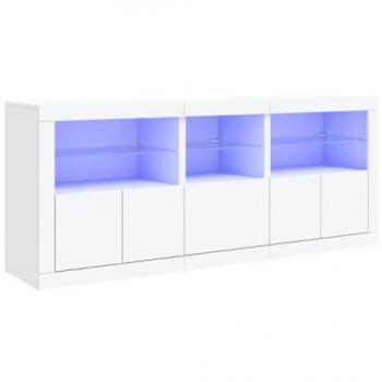 Aparador LED blanco 162x37x67 cm Vidaxl