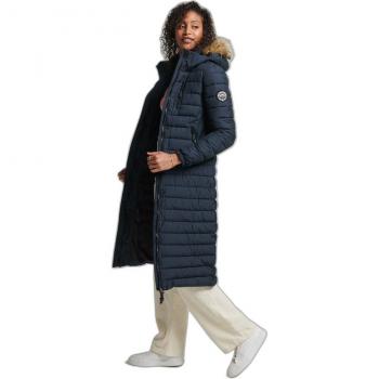 Superdry Women's Long Padded Jacket with Faux Fur Hood