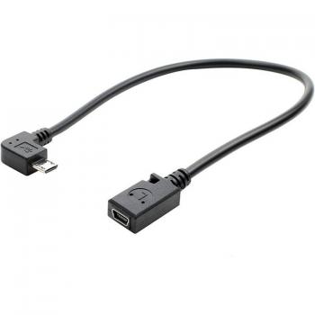 Cable Micro USB macho a Mini USB hembra en ángulo