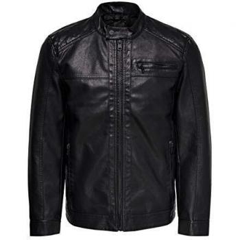 Only & Sons Kunstlederjacke in Schwarz, Größe M