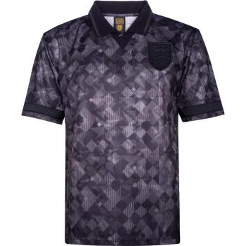 Score Draw England 1990 Retro Blackout Football Shirt (Mens, Black, 2XL)