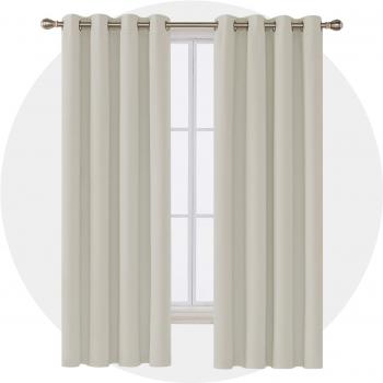 Deconovo Thermal Insulated Blackout Curtains 46 x 72 Inch Light Beige 2 Panels