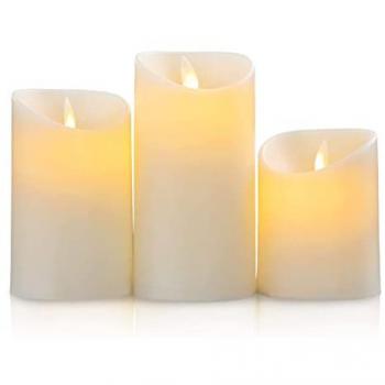 LED Kerzenleuchter 3er Set für Advent mit warmweißem Licht