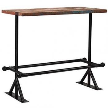 VidaXL Tavolo da Bar Multicolore 120x60x107 cm in Legno Massiccio Rigenerato