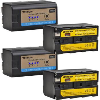 Batmax NP-F750 NP-F770 Batterie mit LED-Anzeige + Dual-Ladegerät für Godox YN300 Air II YN300 III YN600