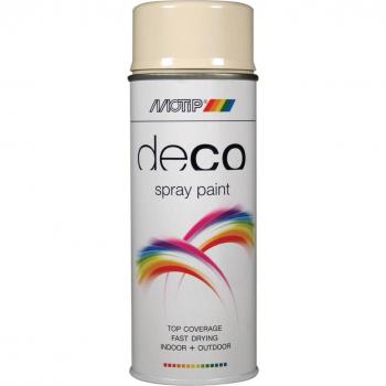 MOTIP Deco Glossy Spray Paint for Plastic, Metal and Wood in Color Oyster White 400ml