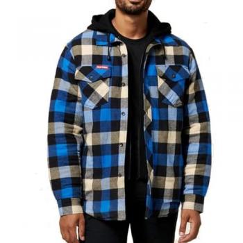 Flannel Quilted Shacket – Blue, Men's XXL (Hard Yakka)