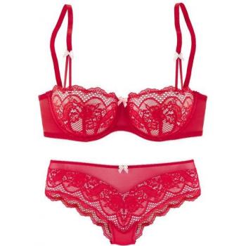 S.Oliver Dessous Set: Schalen-BH + Low Waist Panty – Blumendetail & Zierschlaufen