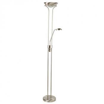 Piantana LED Madre e Bambino, Argento Satinato, Dimmerabile, 18W, 3000K