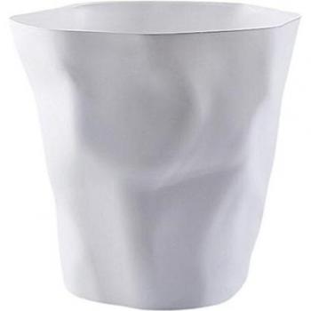 Pleated White Kitchen Trash Caddy