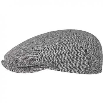 Stetson Flatcap Herringbone Seide, 58 cm, schwarz-weiß