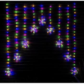 1.2m Multi Colour LED Snowflake Curtain Lights