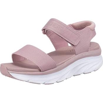 Skechers D'Lux Walker – Lightweight Pink Block Sandals for Women