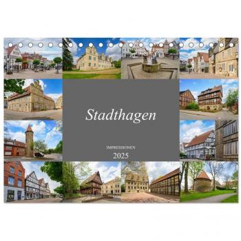Stadthagen Impressionen (Tischkalender 2025 DIN A5 quer) CALVENDO Monatskalender