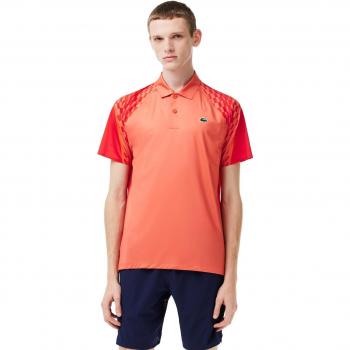 Polo Lacoste rouge-blanc pour homme