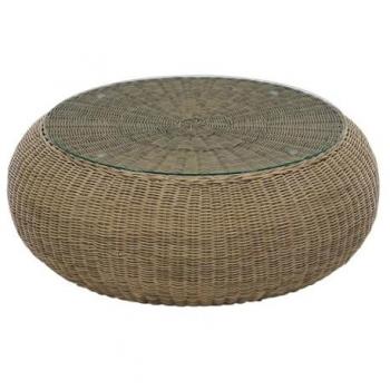 Mesa de centro resina trenzada oscuro