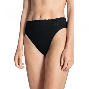 Calida Women's Black Lycra Lace Hip‑High Brief, Small