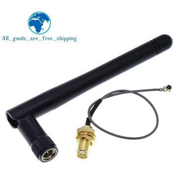 Antena WiFi 3dBi 2.4GHz con conector RP-SMA y cable Pigtail de 17cm para ESP8266/ESP32