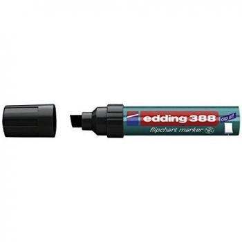 Edding 388 4-388001 Flipchartmarker (10 Stk), schwarz, Keilspitze, 4-12mm