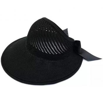 Women's Foldable Beach Hat with Big Brim and Bowknot for Sun Protection
