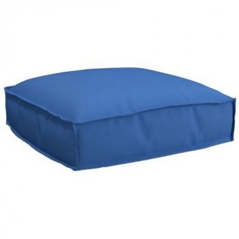 Coussin pour siège en palette couleur bleu royal, dimensions 50 × 50 × 12 cm, tissu Oxford